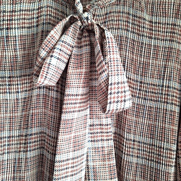 Zara Brown Plaid Flowy Blouse - Picture 3 of 13